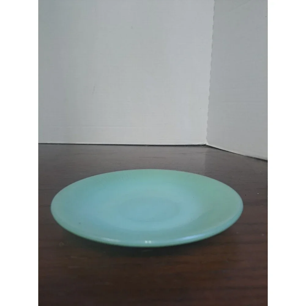 Vintage 1950s Jadeite Fire King Jane Ray Opaque Saucer